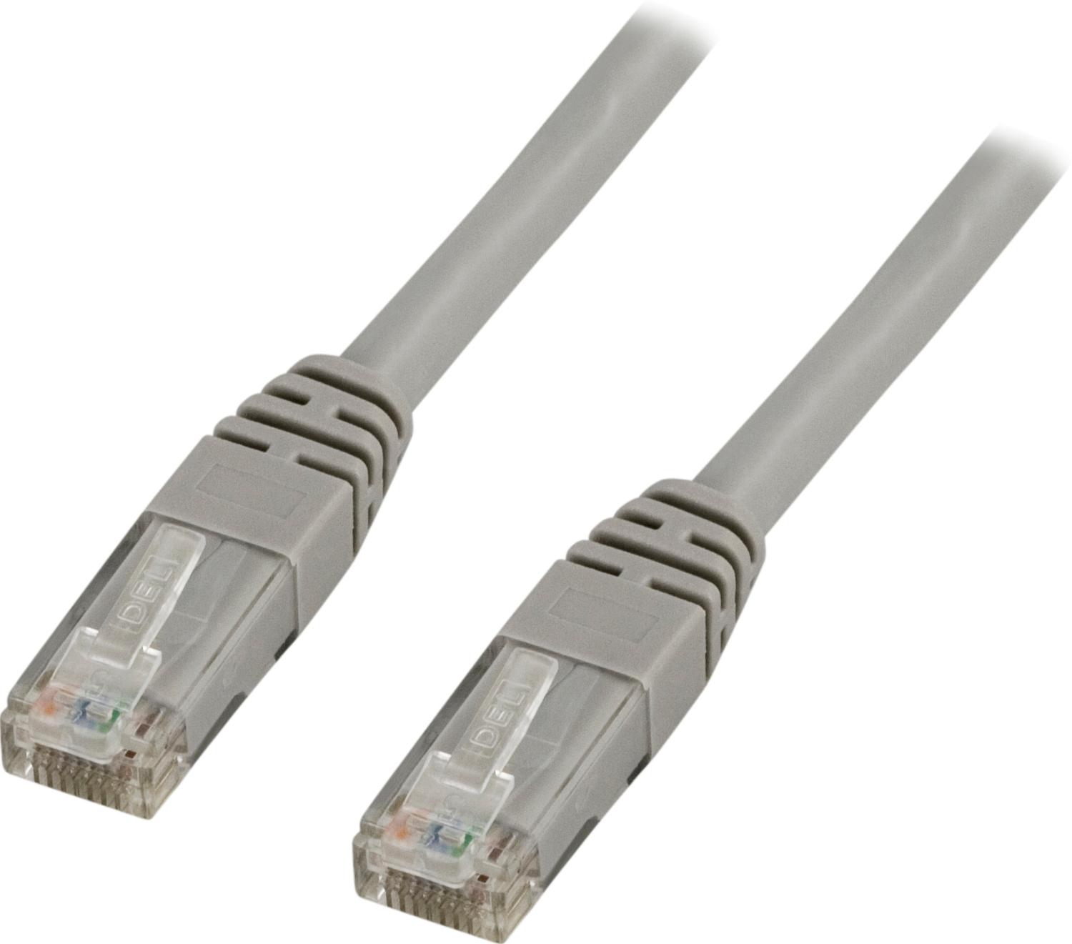 Deltaco TP-611, 1,5 m, Cat6, U/UTP (UTP), RJ-45, RJ-45, Grau