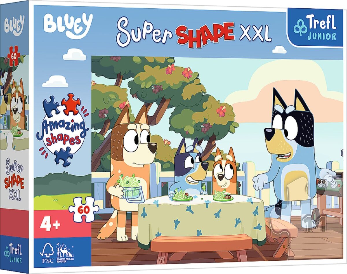 Trefl Bluey Puzzle Super Shape XXL 60 el. i przyjeciele, 60