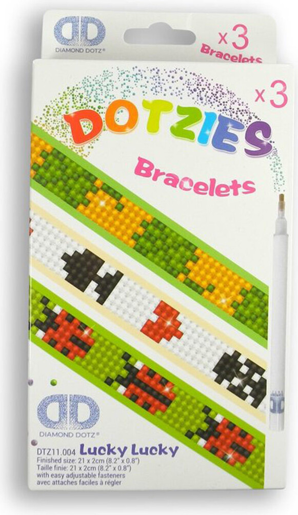 DIAMOND DOTZ® Diamond Painting Armbänder Glückssymbole mehrfarbig 3 St. PCH-DTZ11-004
