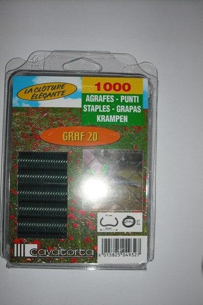 Article Sans Marque 1000 Stück grüne Zaunklammern, 20 mm