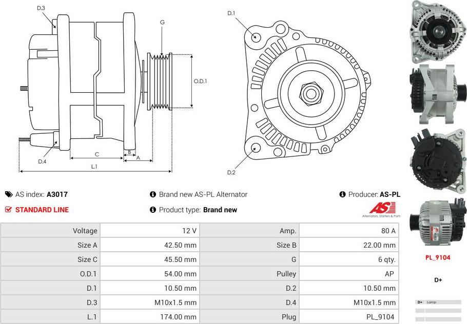 As-pl Berlingo 1.9 Diesel, Berlingo 1.9 Diesel 4WD, Berlingo 2.0 HDi 4WD, C15 1. A3017