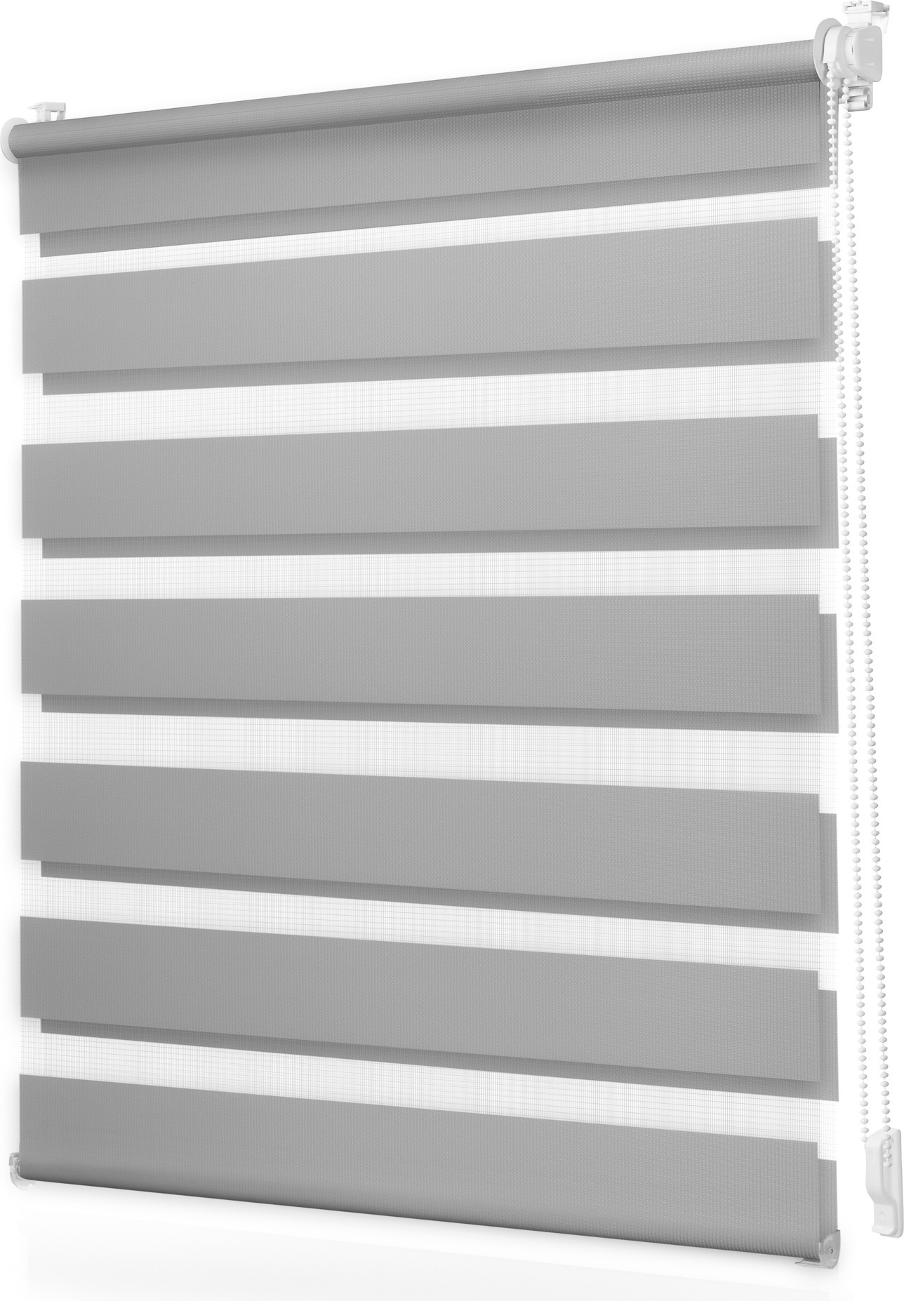 Lichtblick Duo Rollo ohne Bohren, blickdicht Grau, 90 cm x 130 cm (B x L) OO.DR.090.130.04