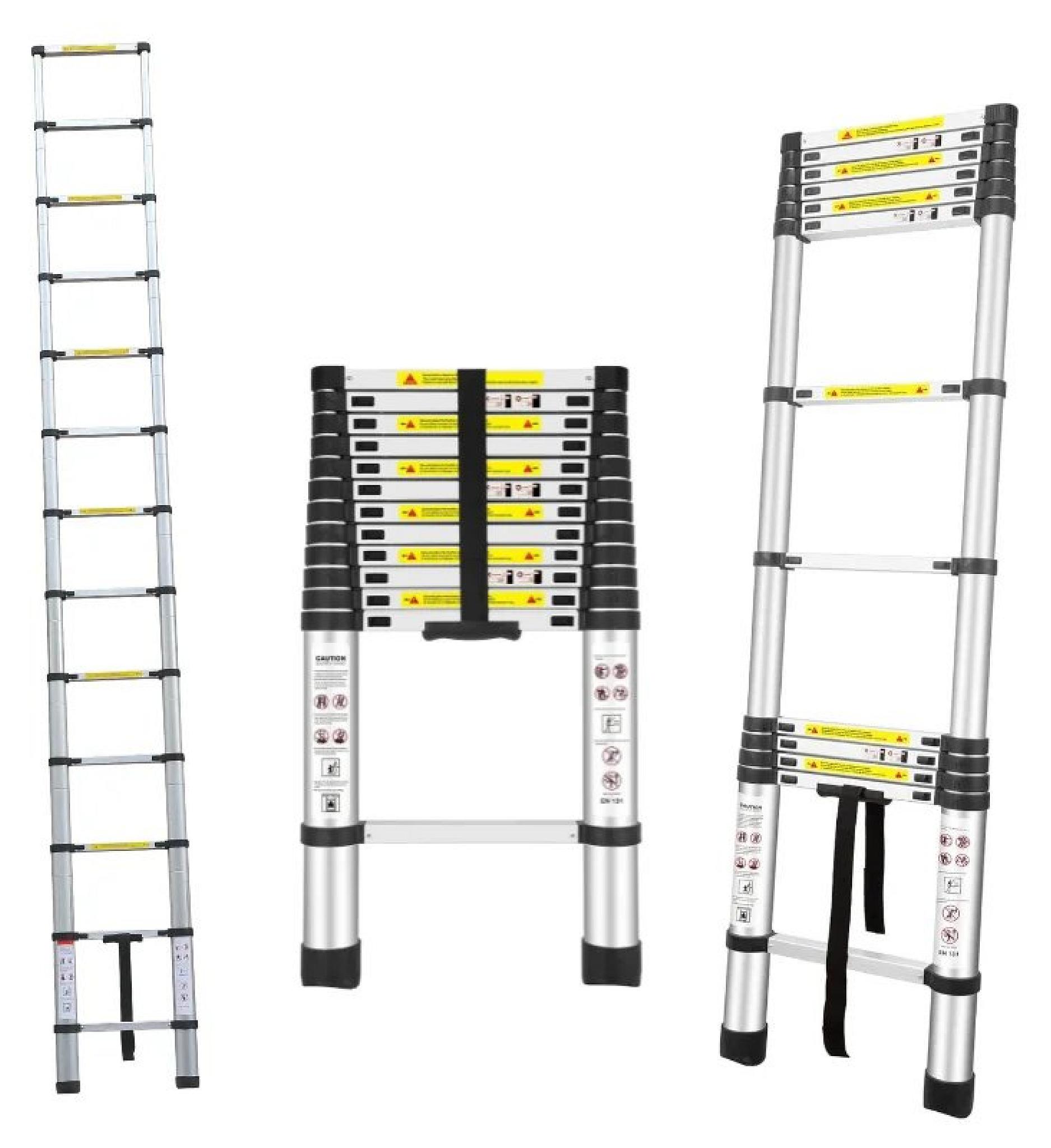 Herzberg HG-5380: Univerzálny hliníkový teleskopický rebrík – 3,8 m