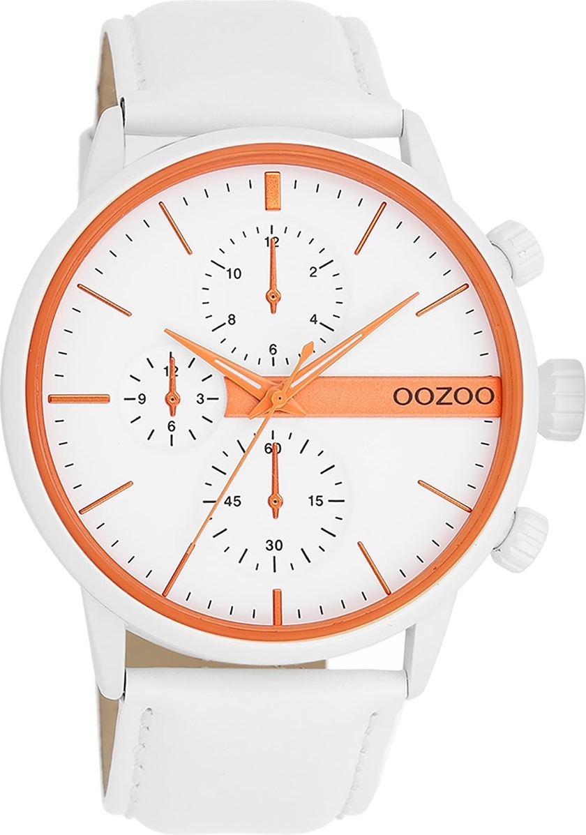 Oozoo pánske náramkové hodinky Hodinky analógové kožené biele UOC11314