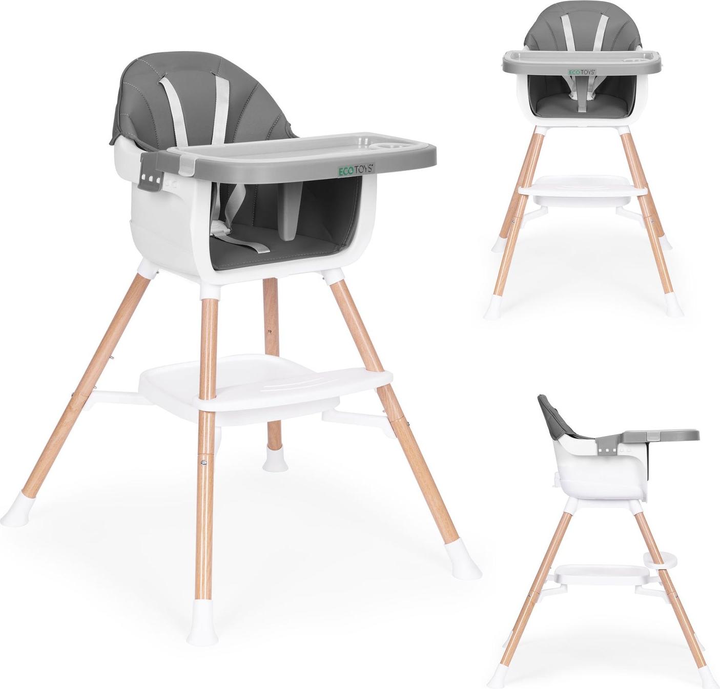 MST Kinderfütterungsstuhl 2-in-1, grau, ECOTOYS