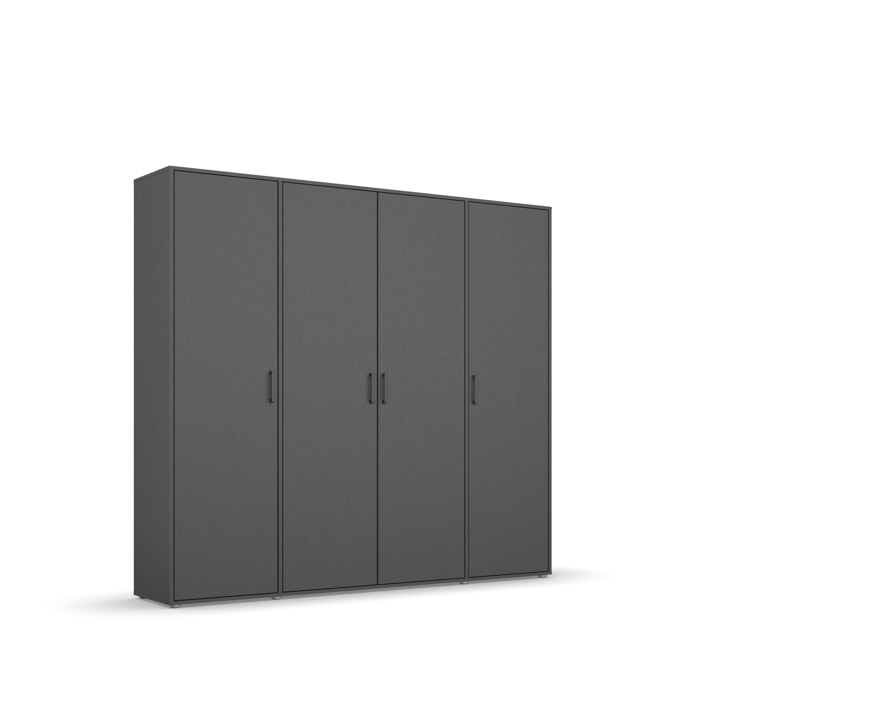 Drehtürenschrank >Voyager< 7 Einlegeböden, 1 Kleiderstange, grau metallic - 187x194x53 (BxHxT)