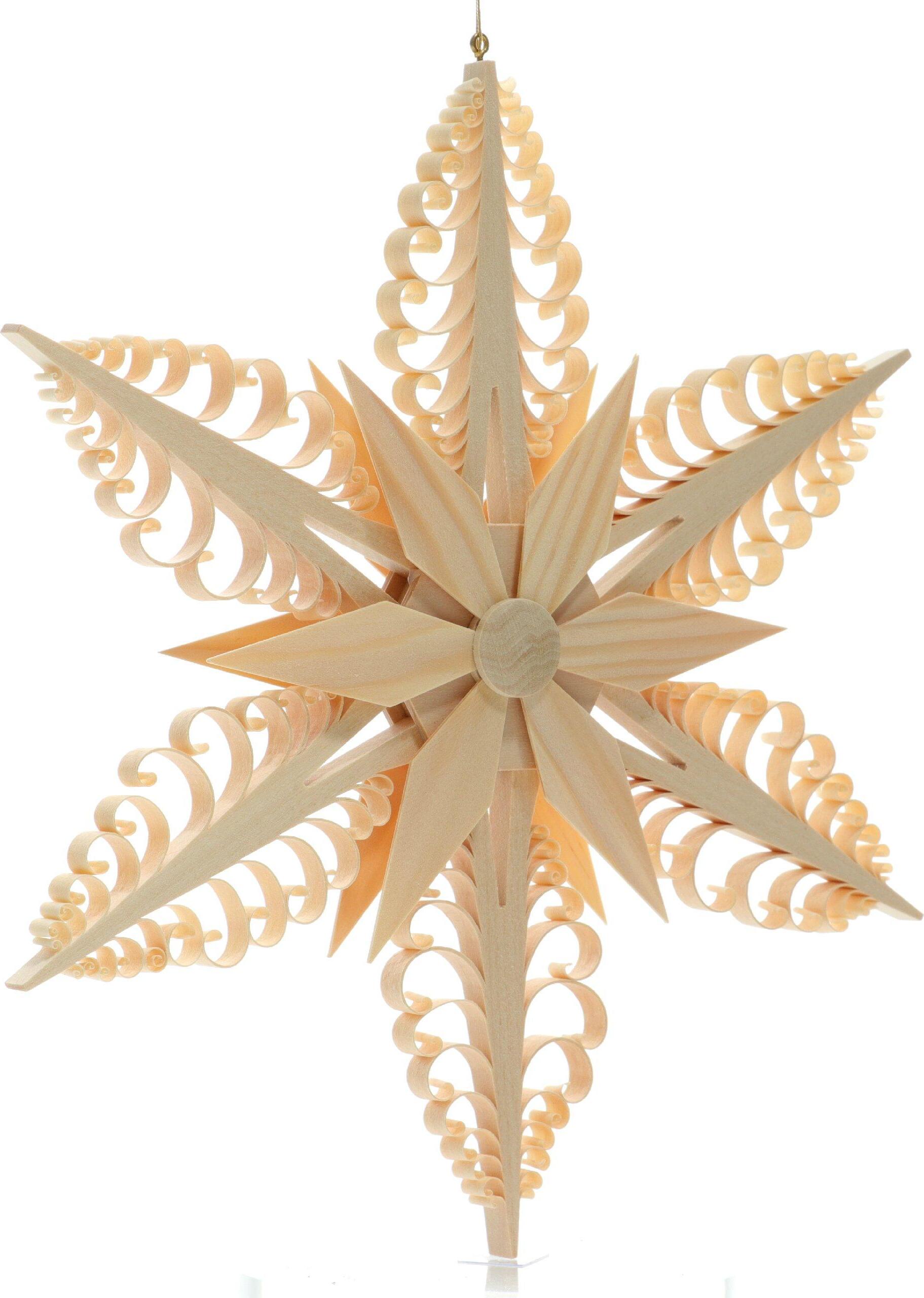 Herstellung von Baum- & Fensterschmuck Martina Rudolph Fensterschmuck Spanstern Mitte mit Stern Beidseitig BxHxT=24x24x3cm NEU 108