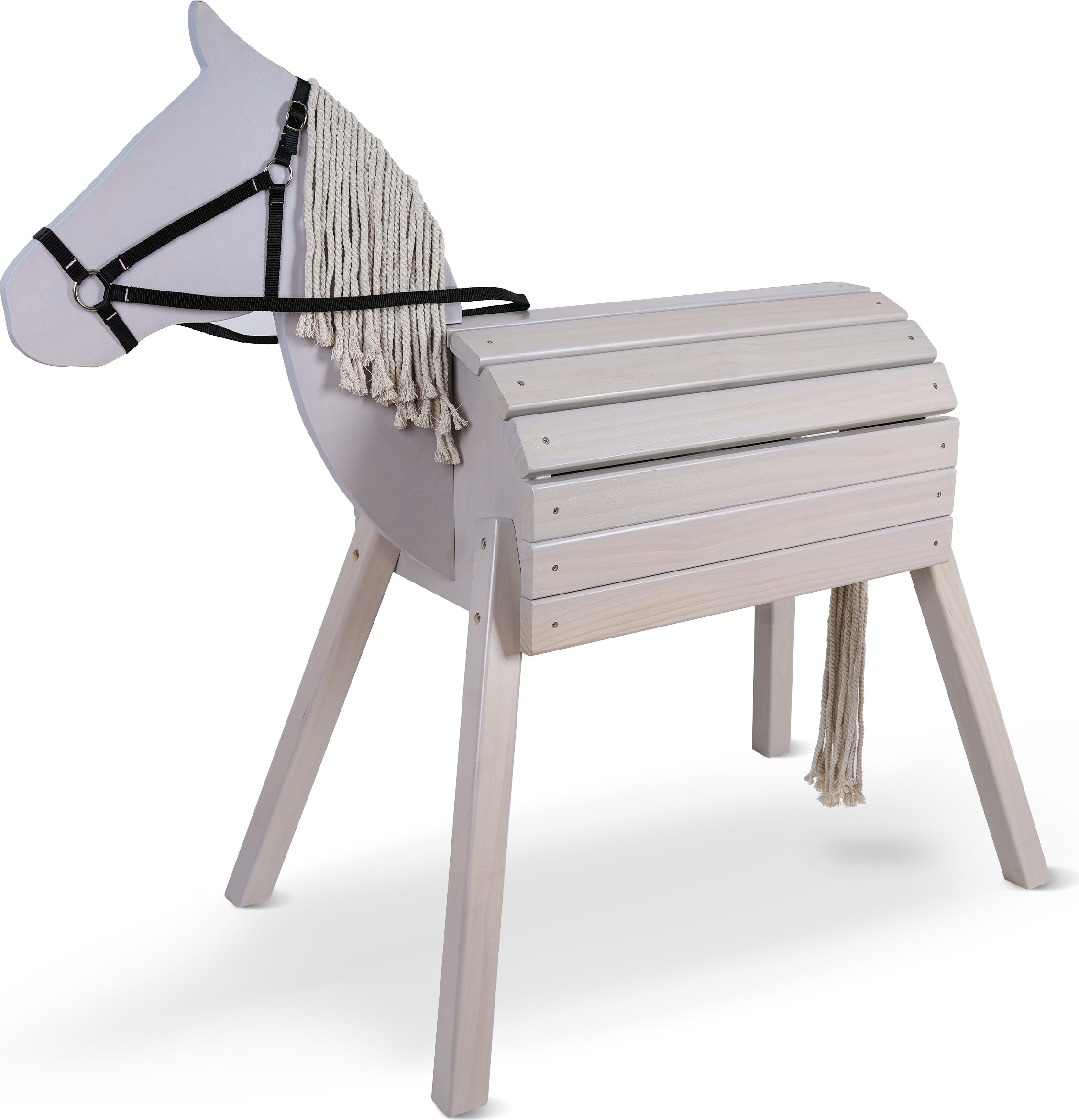 3 S Pink Papaya Holzpferd Reitpferd aus Holz Outdoor Holz Pferd XXL Spielfeld 80 cm - grau 40114