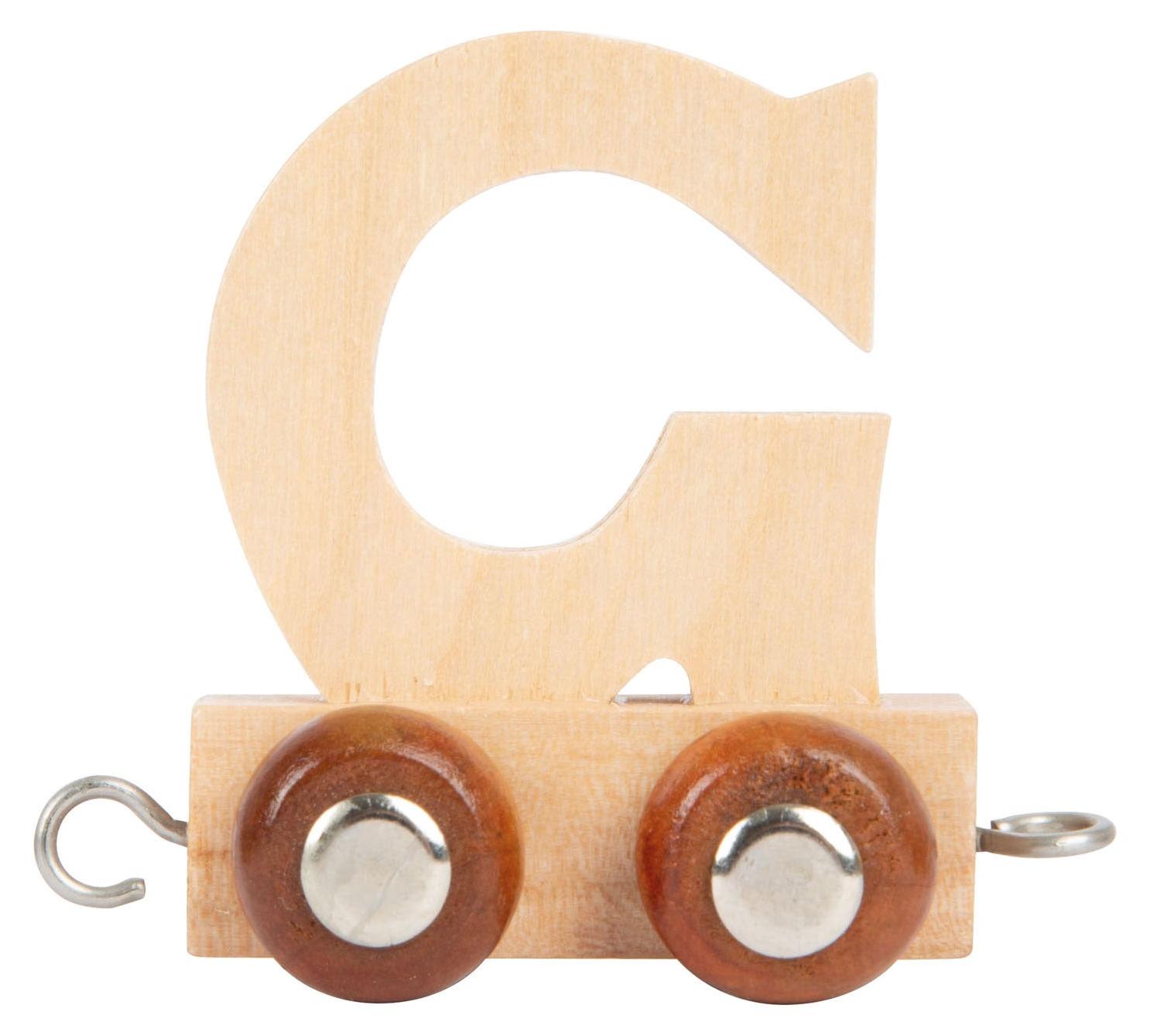 Small Foot Holz Buchstabenzug Buchstabe G - Spielzeug Zugbuchstaben Set 12 Stück