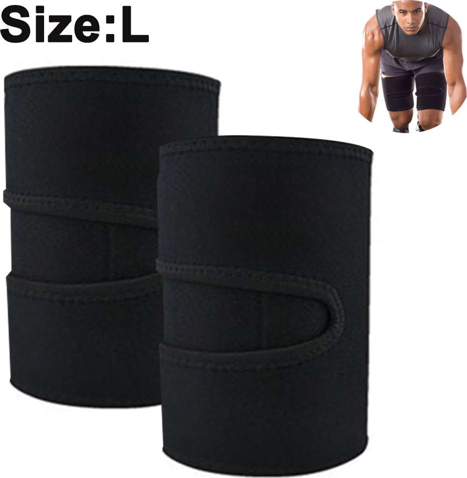 Jormftte Sports Compression Sleeves Upper Leg 1 Paar Oberschenkel Unisex Sleeves für Ball- & Ausdauersport zur Stärkung der MuskulaturLSchwarz RLCL-20220412-22
