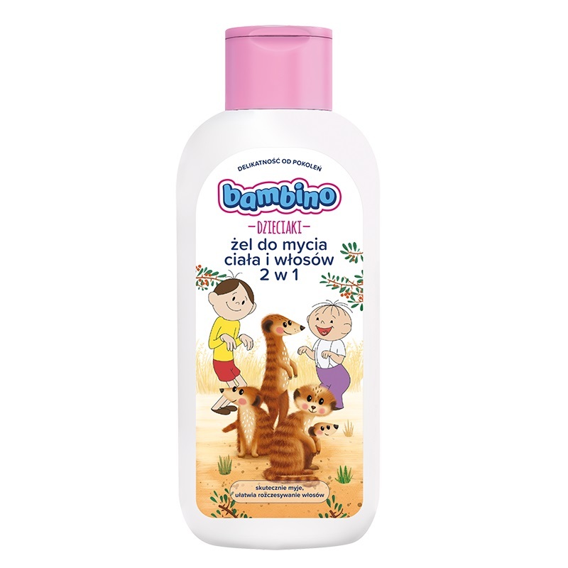 Bambino Kids Bolek and Lolek sprchový gél a šampón 2 v 1 Meerkat 400 ml