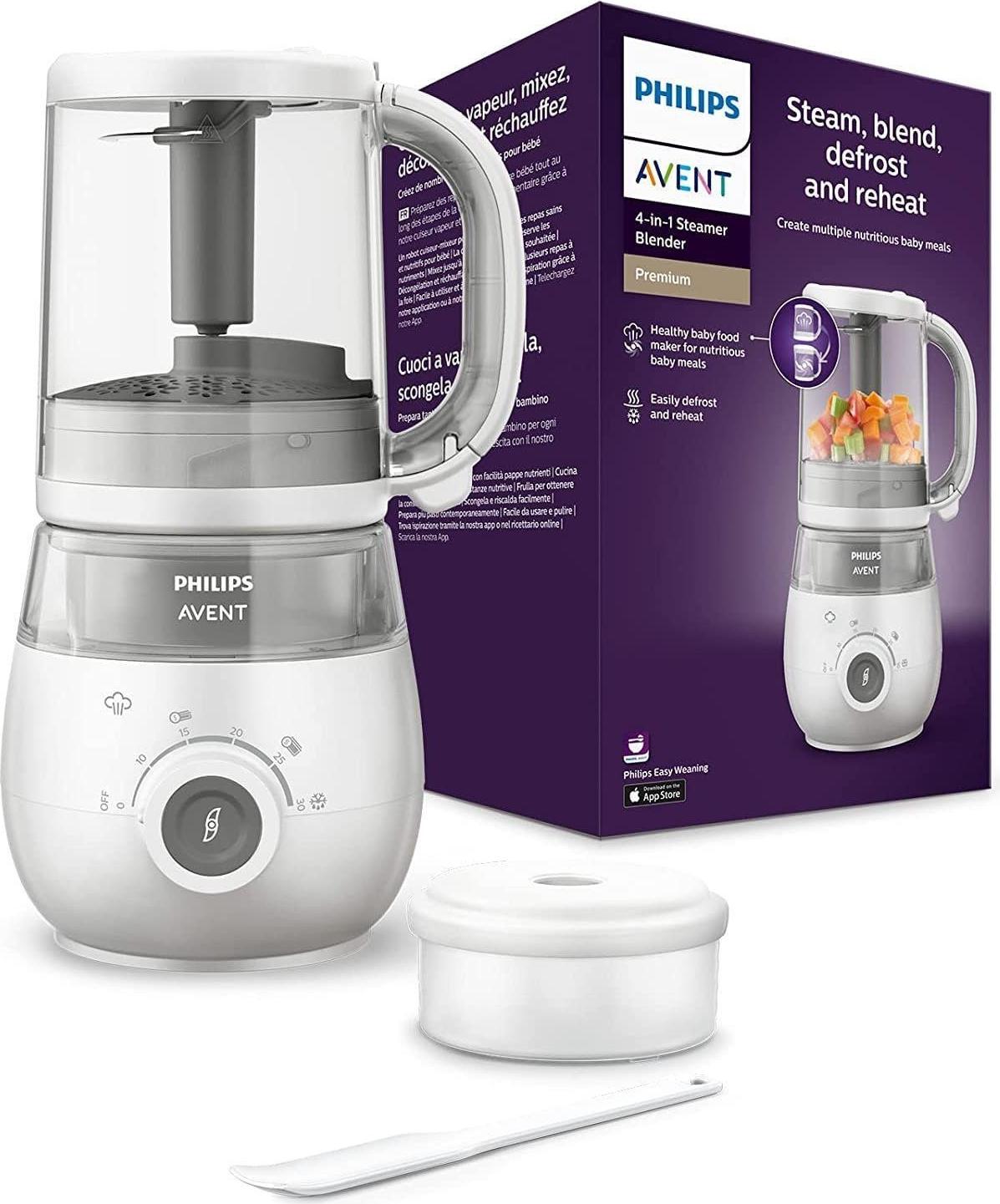 Philips Babynahrungszubereiter 4in1 Avent, Nahrungszubereiter, Mixen Mixer, Baby Nahrung, Dampfgaren, 400,00 W, Babynahrungszubereiter inkl.