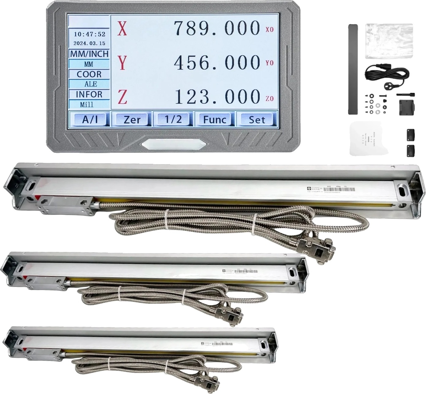 Digitálny snímač SDS200S, rozlíšenie 5 µm, kompatibilný s frézkou a sústruhom, sada DRO 5um