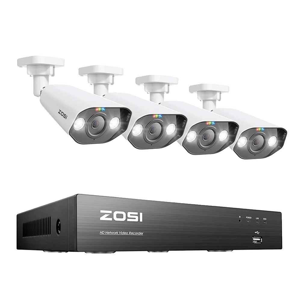 Kamerový systém ZOSI, rozlíšenie 8 MP, obojsmerný zvuk, 8CH NVR x 4 kamery, 2T