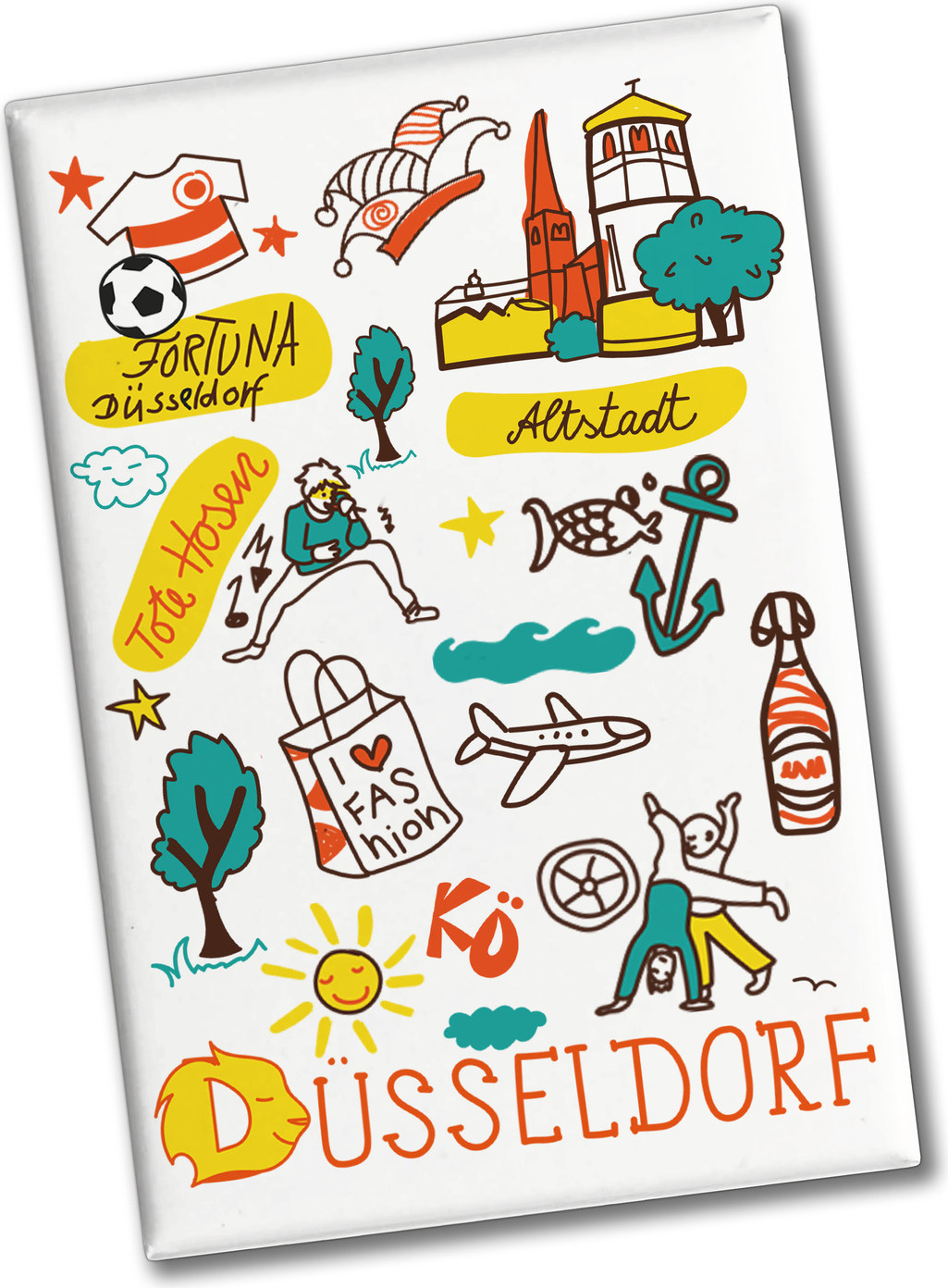 speecheese Düsseldorf Wimmelbild Souvenir Souvenir Magnet - Altstadt