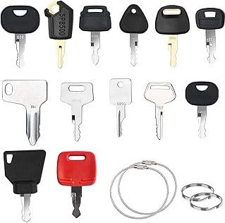Akhan 17 pcs Ersatz Zündschlüssel,Zündschlüssel set Baumaschinen,Zündschlüssel set Traktor,Masterschlüssel set für Maschinen,Baumaschinen Schlüssel set 174807022