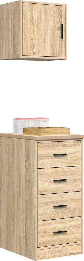 vidaXL Garážové skrine 2 ks Sonoma dub na báze dreva