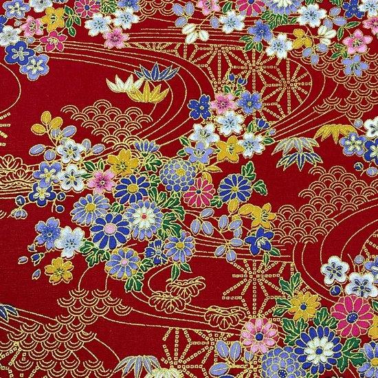 OEM Baumwollstoff rot Blumenprint 50x145cm 2026