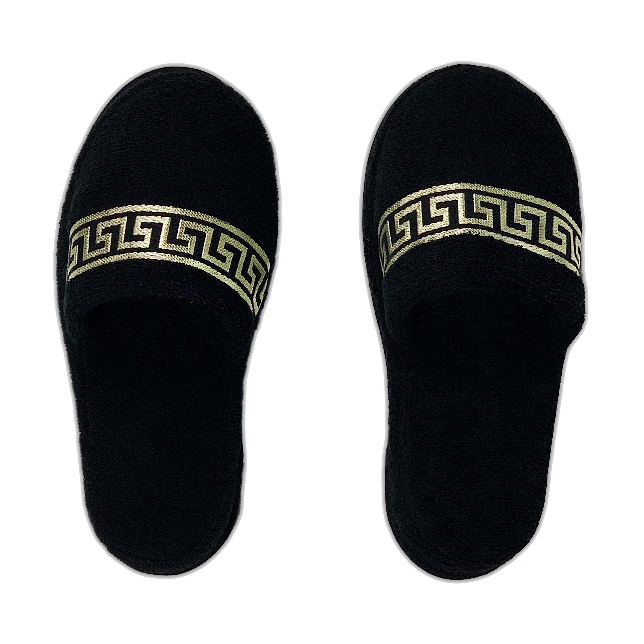 BELLE ARTI Hotelslipper schwarz XL - Gr 44 - 45