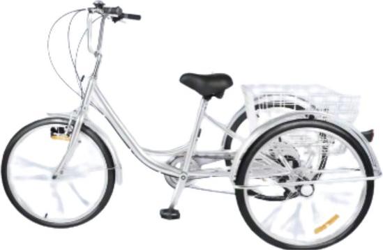 Tricycle Adulte 26 Pouces 6 Vitesses – Pour Seniors, Avec Grand Panier Et Hauteur Réglable