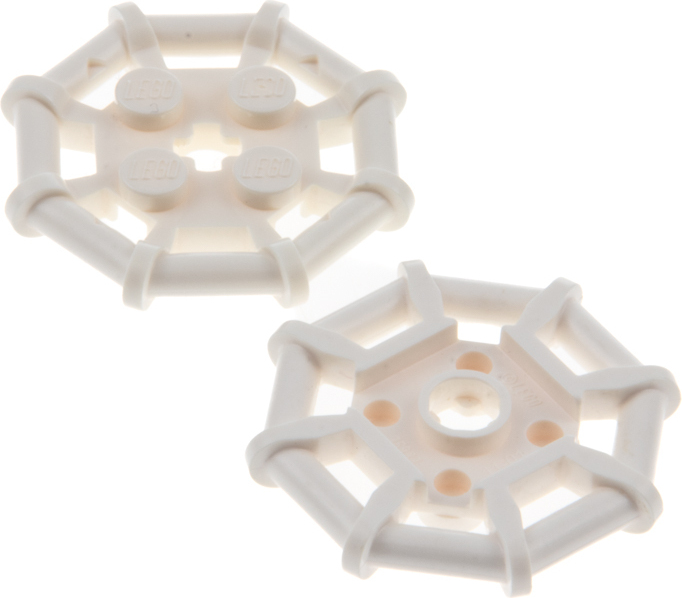 2x Lego Gitter Platte 2x2 weiß Oktogonal Noppen rund Star Wars 6009016 75937