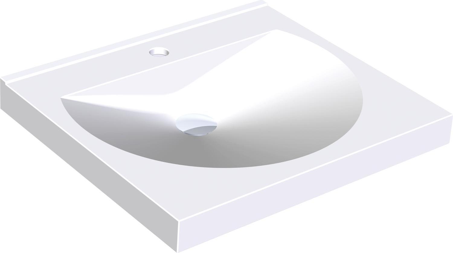 KWC AR Einzelwaschtisch, RONDA, MIRANIT, 600x125x530 mm, Mulde rund 2000090004