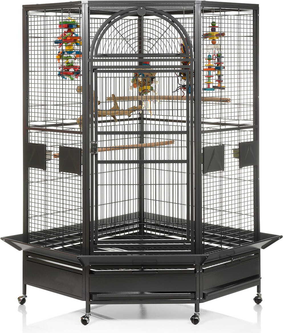 Montana Cages Montana Denver dunkler Eck-Papageienkäfig für große Papageien K39400