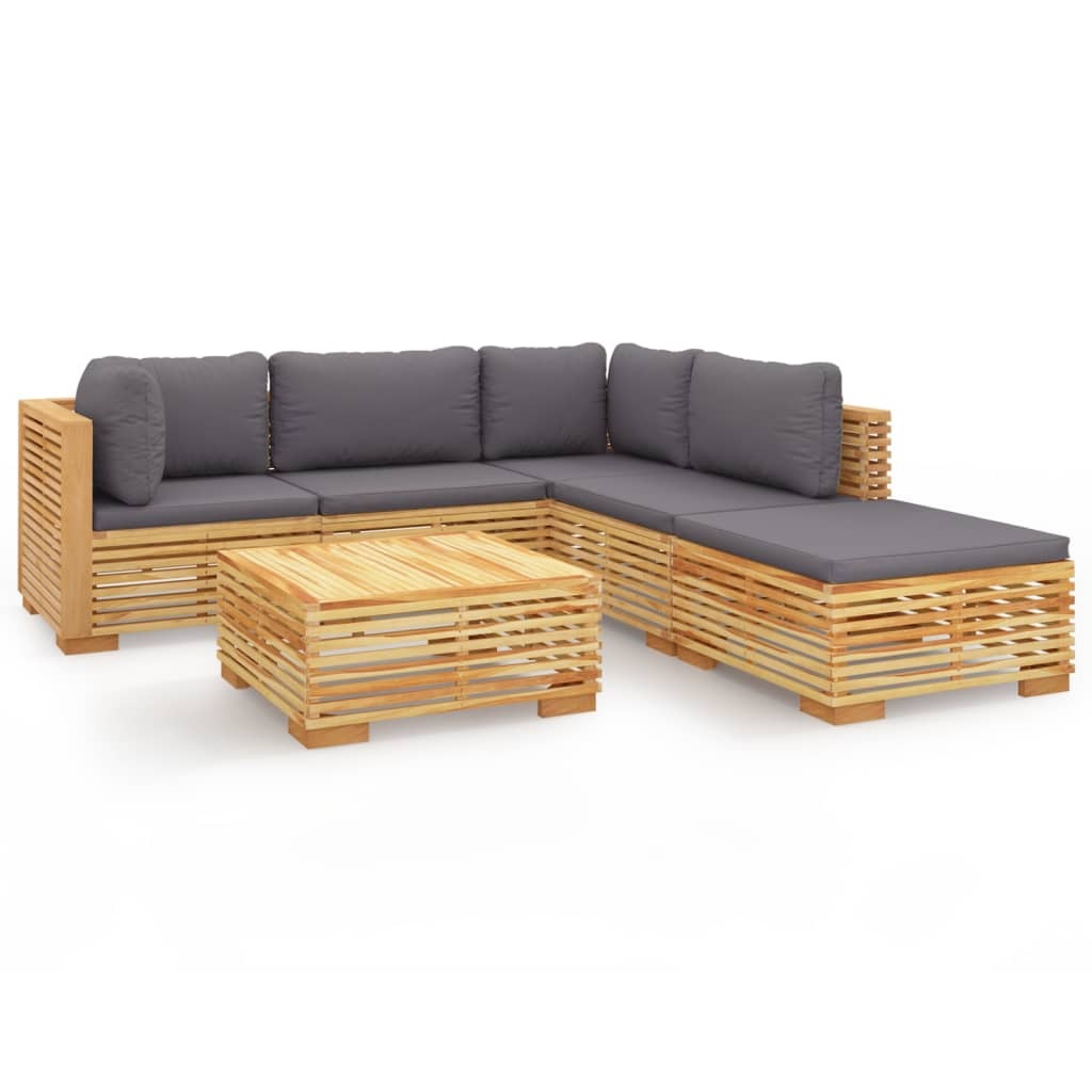 SYFAX 6-tlg. Garten-Lounge-Set mit Kissen Massivholz Teak Image