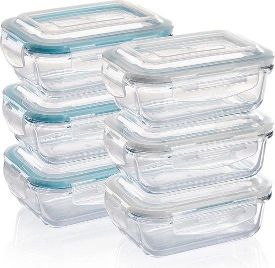 OEM Gläserne Rechteck-Schalen-Set - 6 Stück - 370 ml - Luft- und Flüssigkeitsdichte Backofenschalen 2026