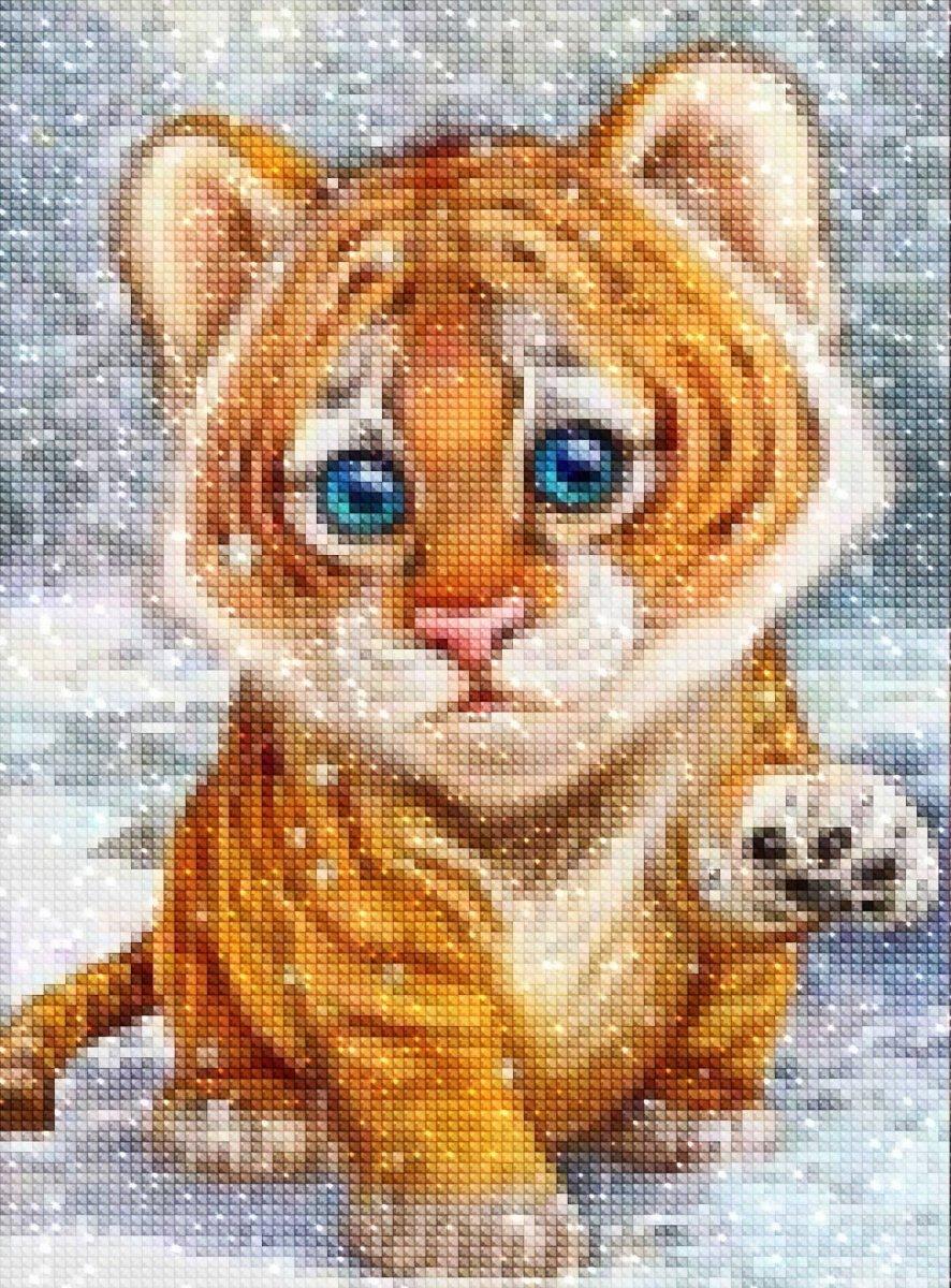 Moments PR Diamantstickerei Süßer Tiger 30x40 cm