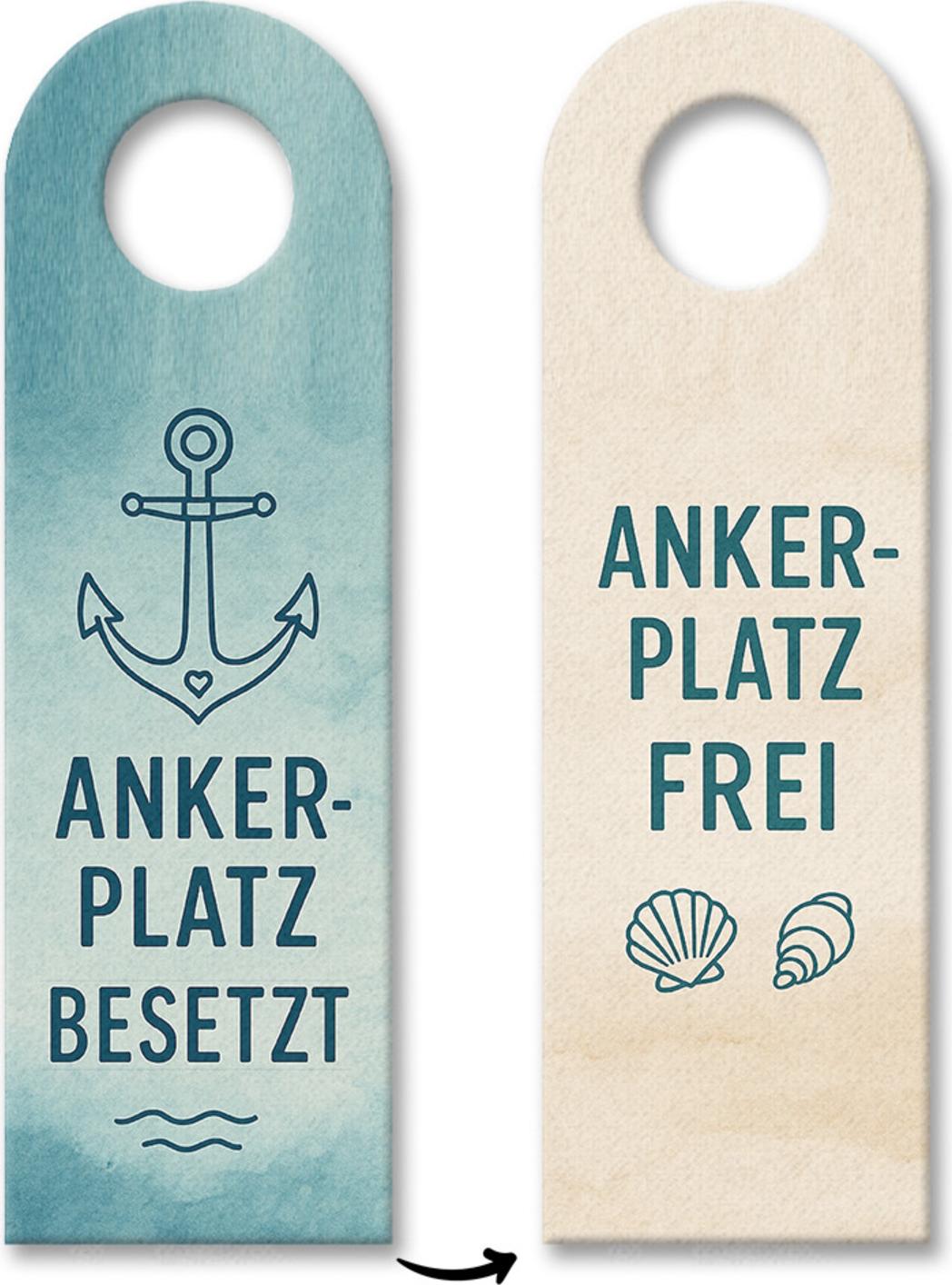 speecheese Anker maritim Türhänger 3er Set Ankerplatz besetzt frei