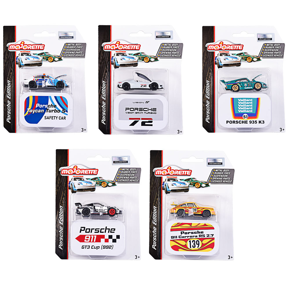 Majorette - Porsche Deluxe Auto (1 Stck) - Modellauto (7,5 cm) aus der Porsche Deluxe Car Edition (6 Varianten, zufllige Auswahl) mit Sammelbox, Spielzeugauto fr Kinder ab 3 Jahre 212053161
