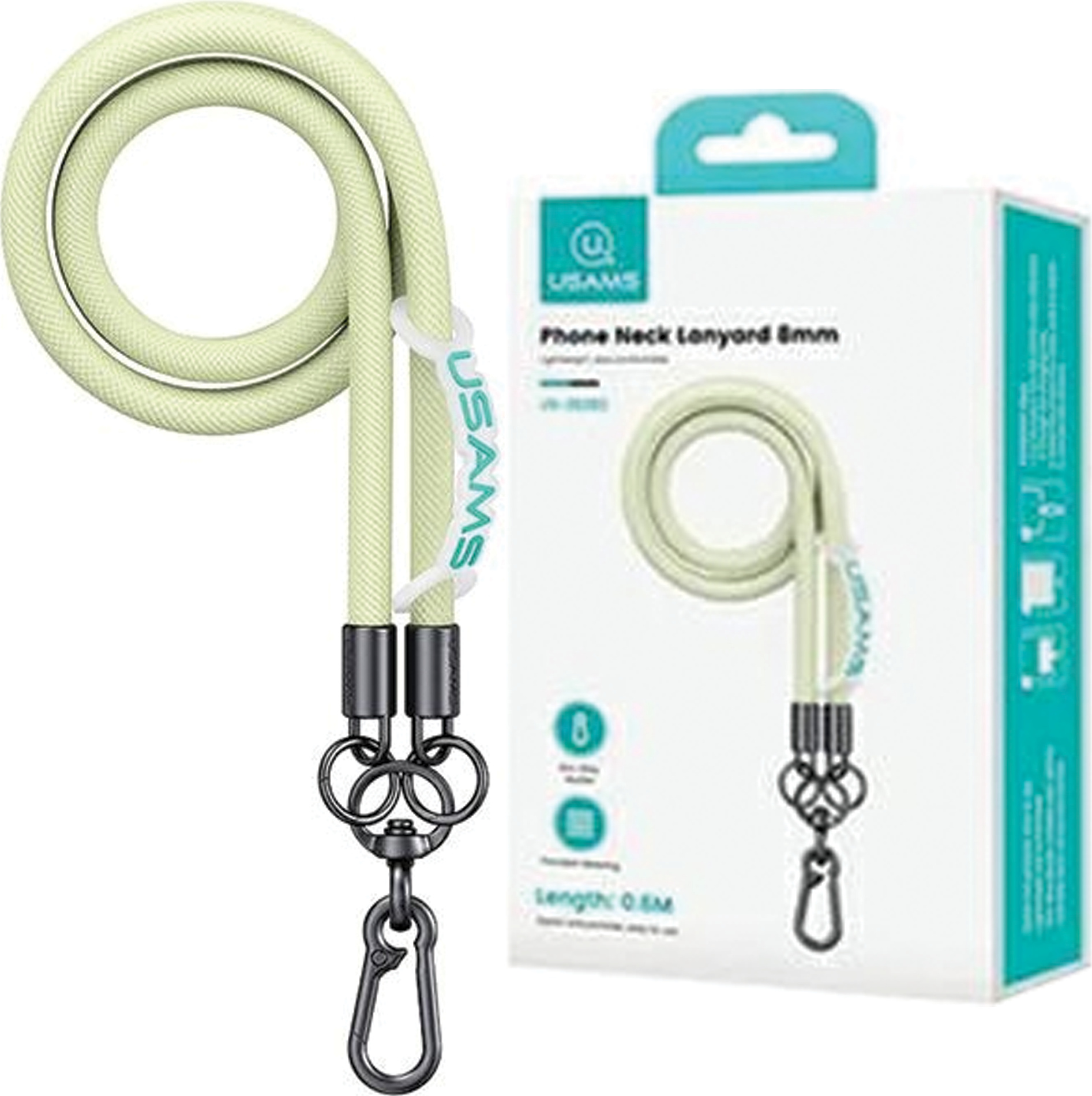 Usams Univerzálna Šnúrka Na Telefón 1,2 M Zelená/Zelená Zb282Gs04 (Us-Zb282)