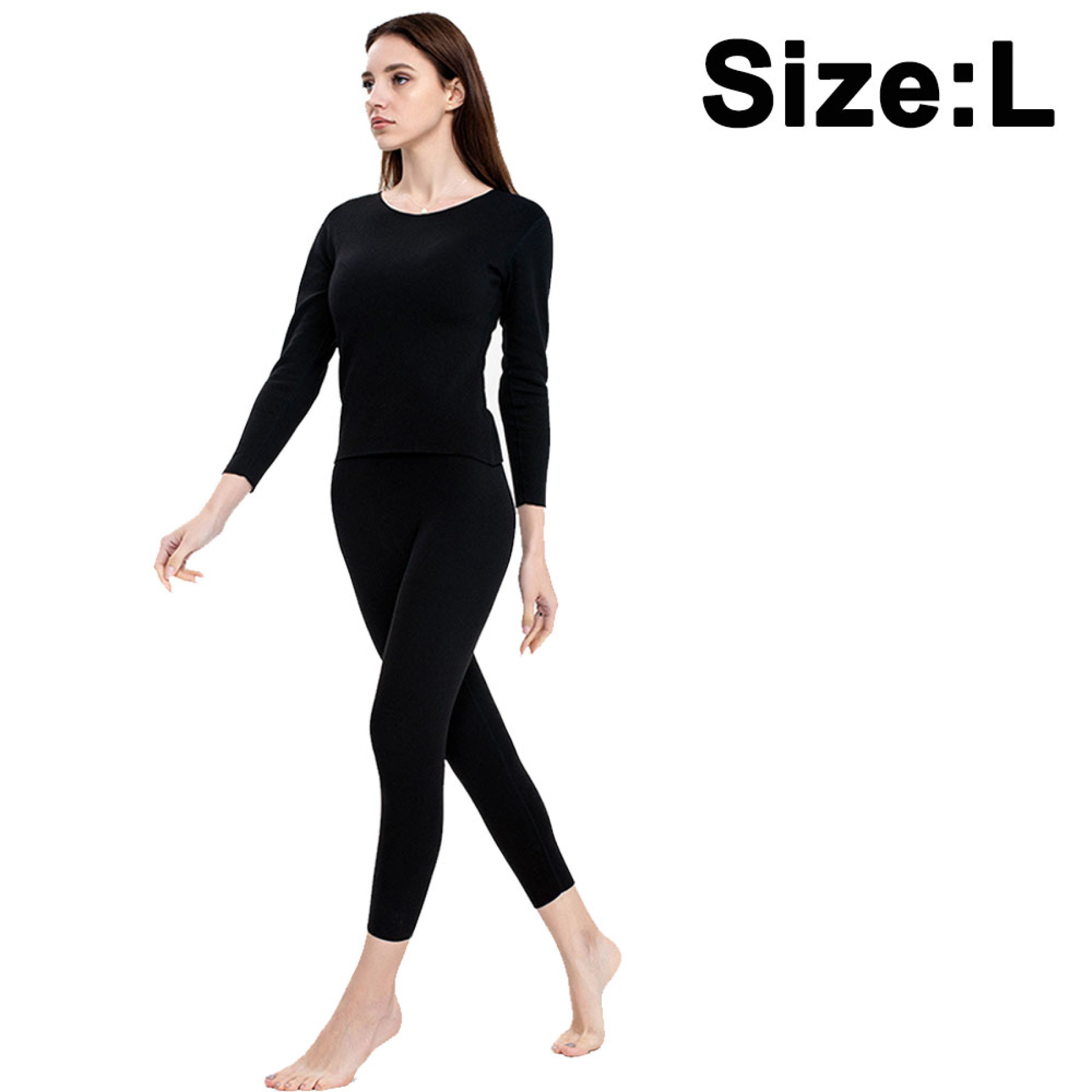 VZV Damen Thermounterwäsche Set - Langarm Langbein Fleece Baselayer Winter