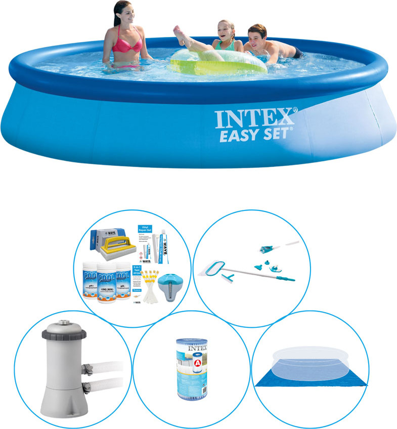 Intex Easy Set Round 396x84 cm - 6-dielny - Bazén s príslušenstvom