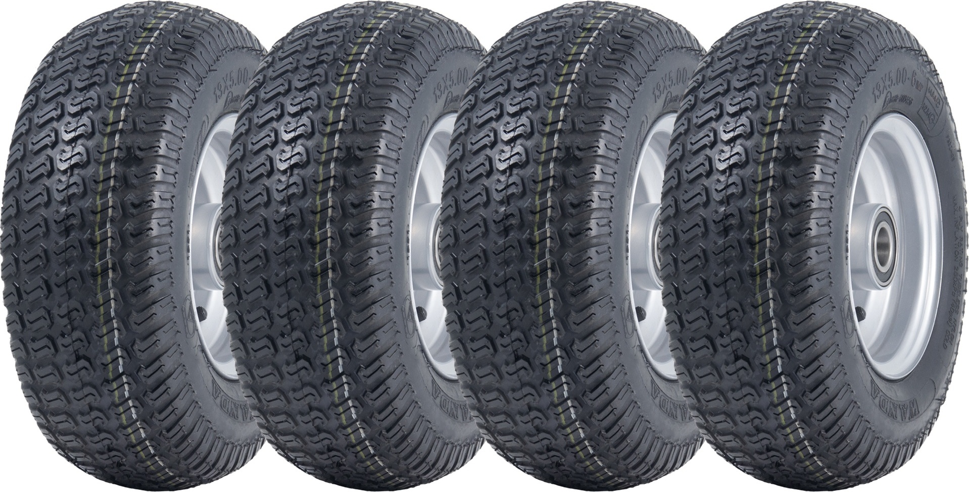 pneumatiky a ráfiky pre kosačky na trávu 13x5.00-6 Wanda P332- 25 mm 6205 ložiská (sada 4)