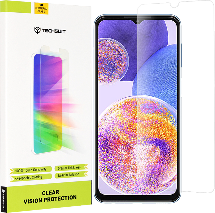 Ochranné sklo Techsuit Clear Vision Glass pre Samsung Galaxy A13 4G/A23/M13/M23/M33 - transparentné