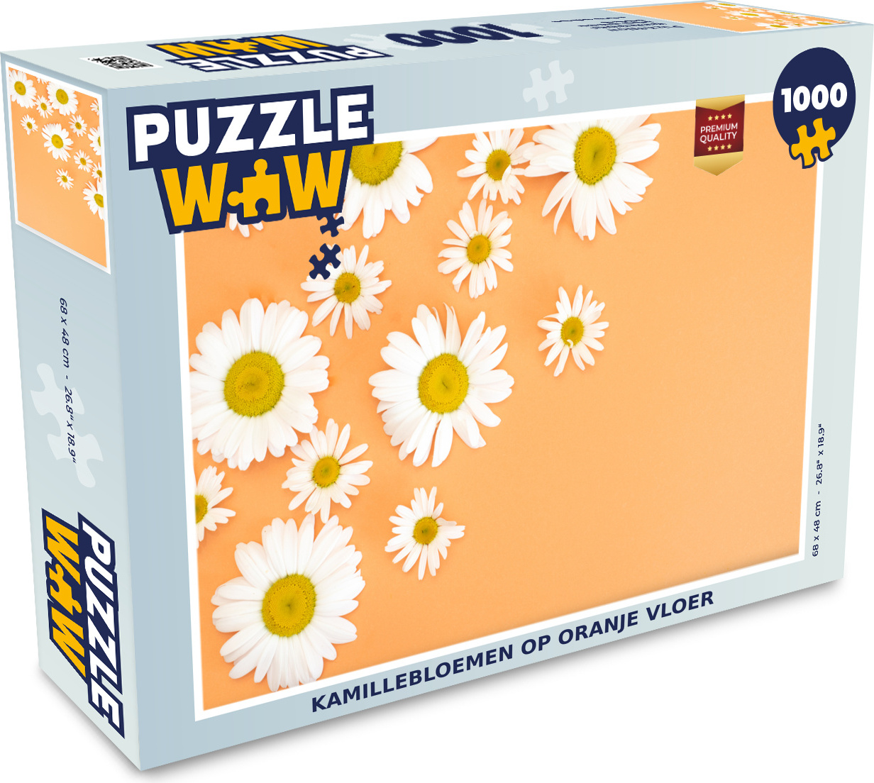 MuchoWow® Puzzle 1000 Teile Kamillenblüten auf Orangenboden - Erwachsene - Rätsel 136|38377079