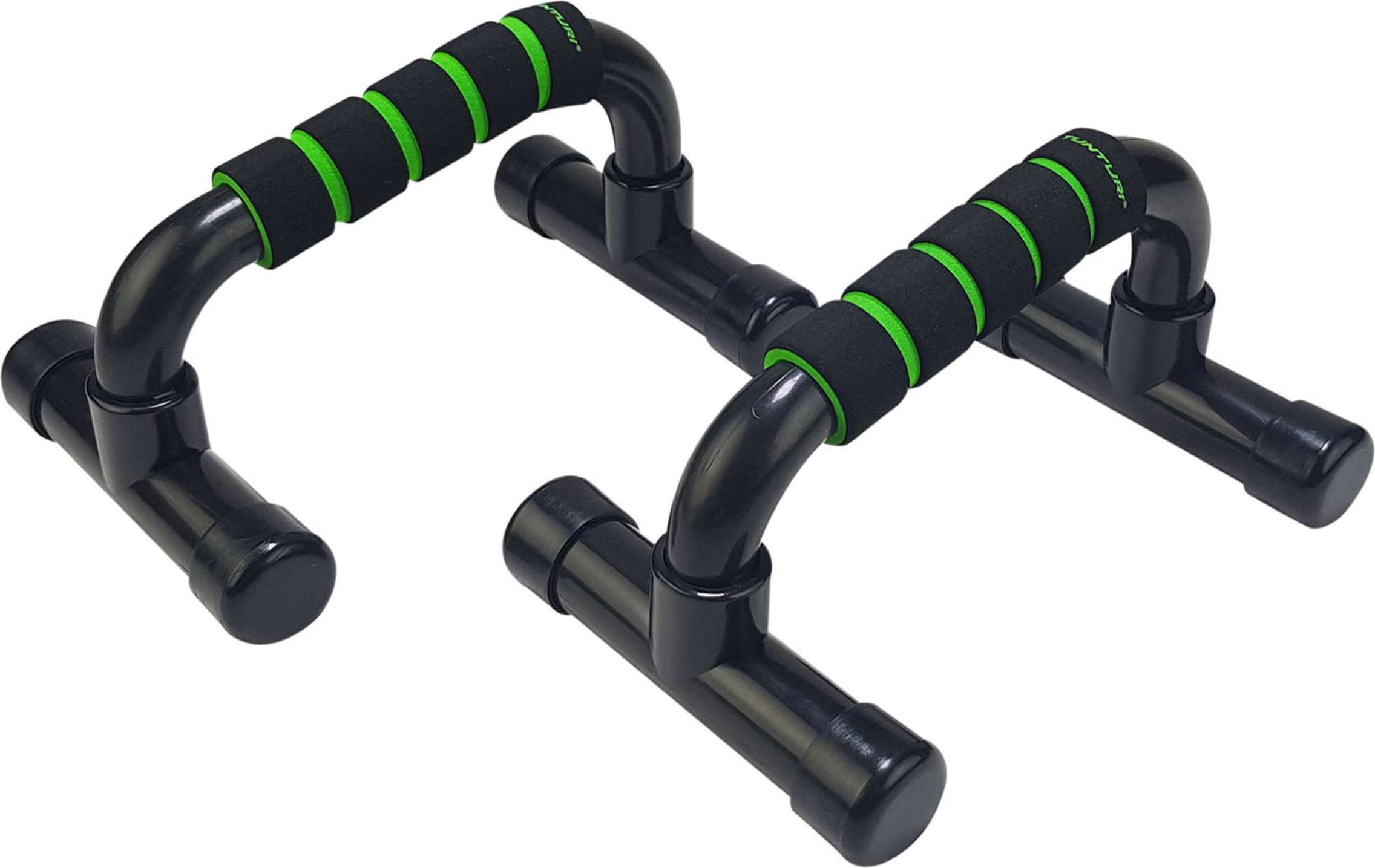 Tunturi Push-up Bars - Parallettes - Push-up Bar - Push-up Support - Push-up Bar - Schwarz/Grün 14TUSFU121