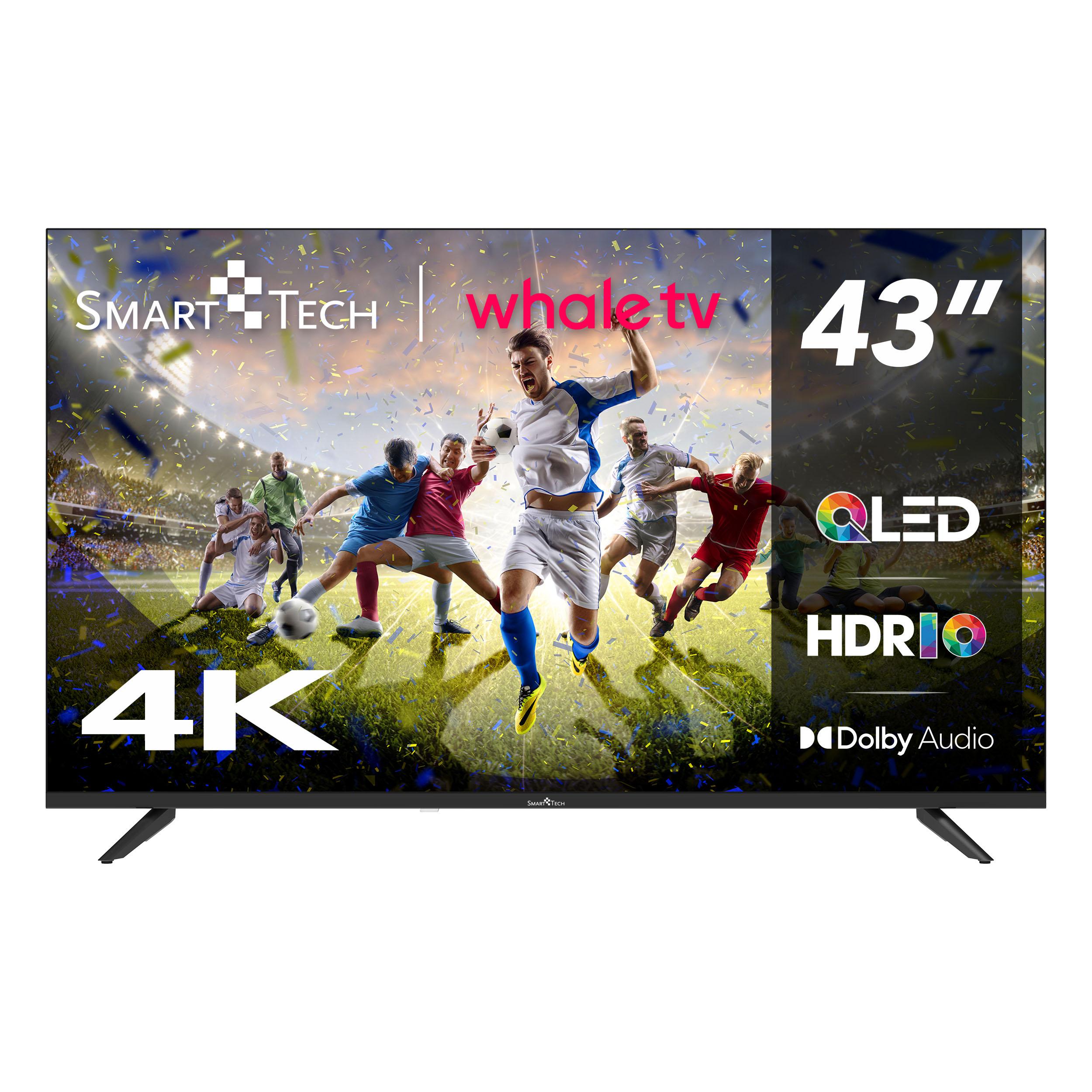 Smart Tech 43QH02V, 43 Zoll (108 cm) 4K UHD-QLED Smart-Fernseher, YouTube, Netflix, Prime Video, Disney+