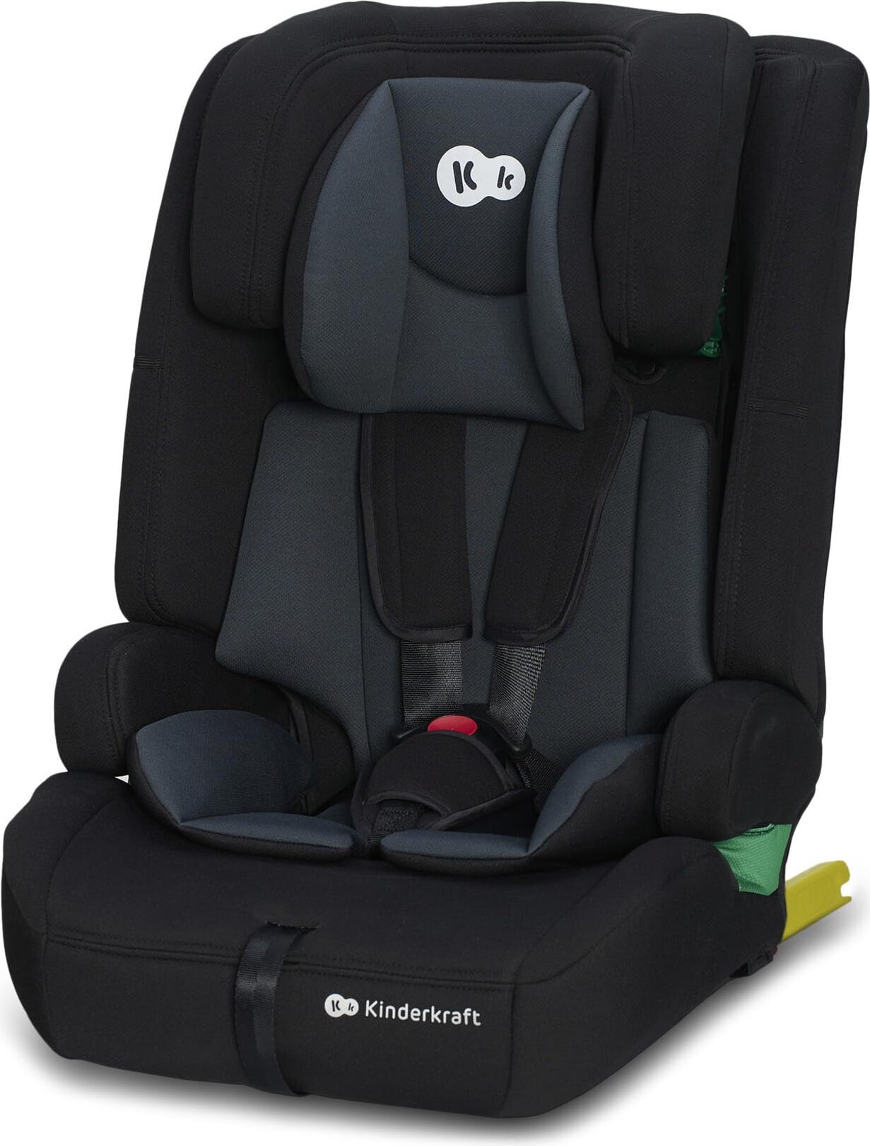 Kinderkraft SAFETY FIX 2 I-SIZE 76-150 cm detská autosedačka 9-36 kg, detská autosedačka s isofixom, nastavenie opierky hlavy, špeciálne bezpečnostné systémy, 5-bodové bezpečnostné pásy, vložka v sade, sivá