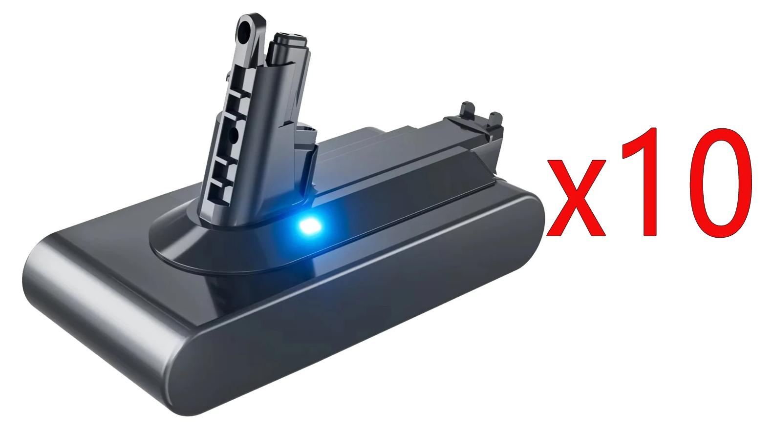 StarTech Akku für V11 - Ersatzakku - 6000 mAh - 18650 Lithium-Ionen - Schraubversion - 10er-Pack