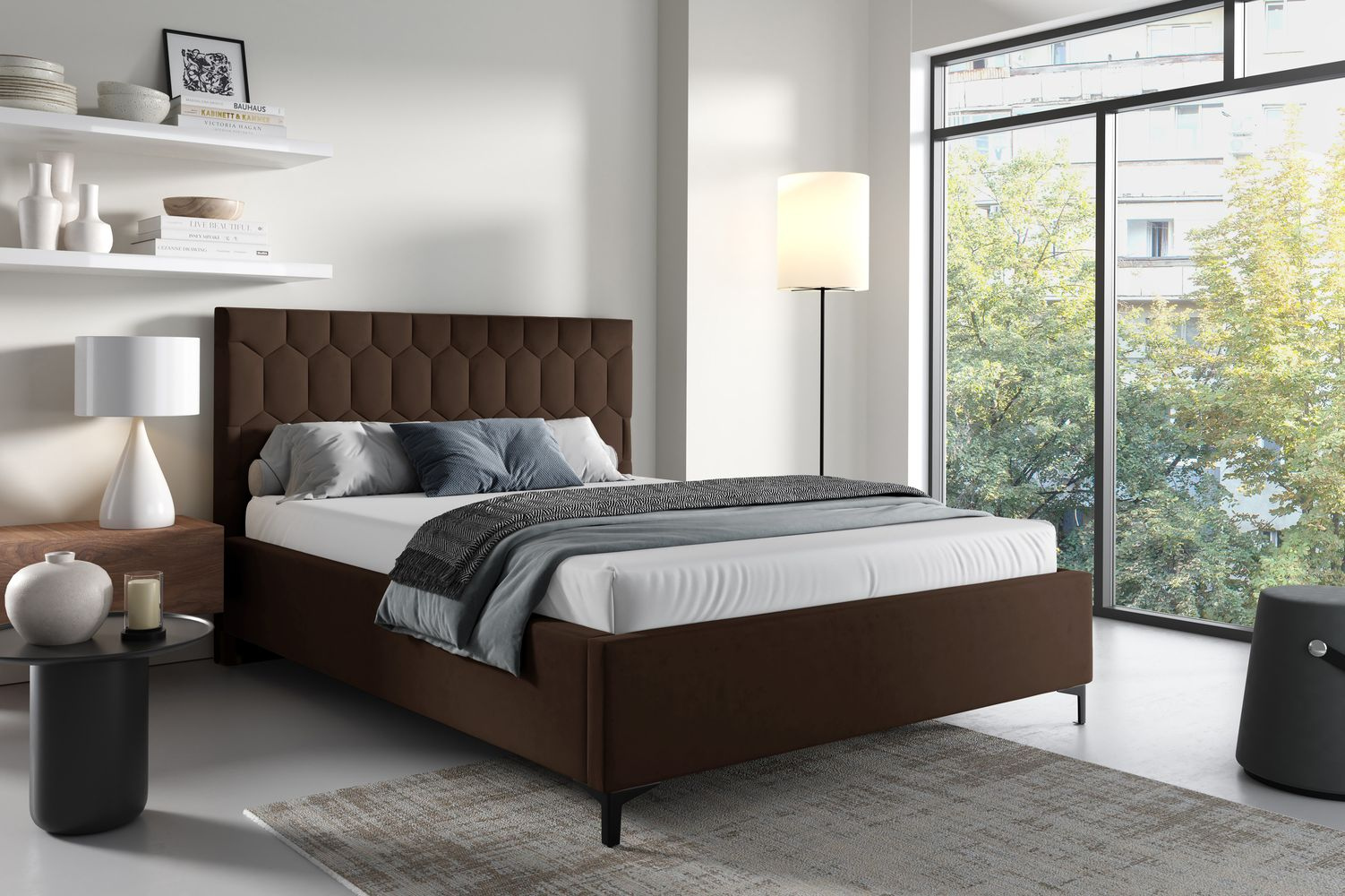 Čalúnená posteľ 120x200 ODETA 7 - hnedá