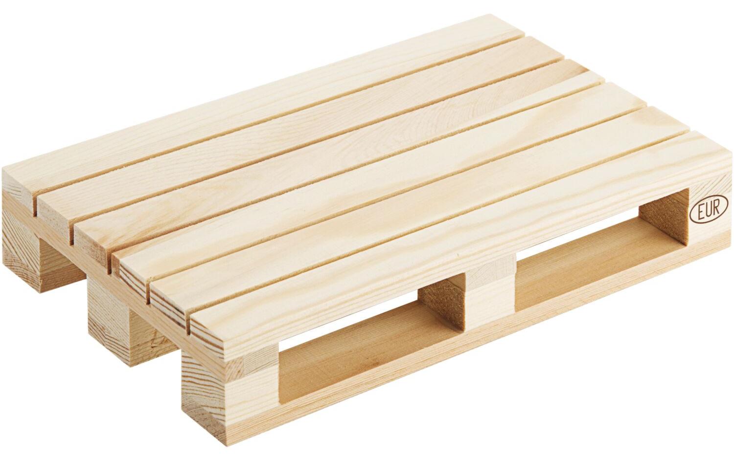 CONTACTO Mini-Holzpalette, Höhe: 35 mm, Länge: 200 mm, Breite: 130 mm 3898/200