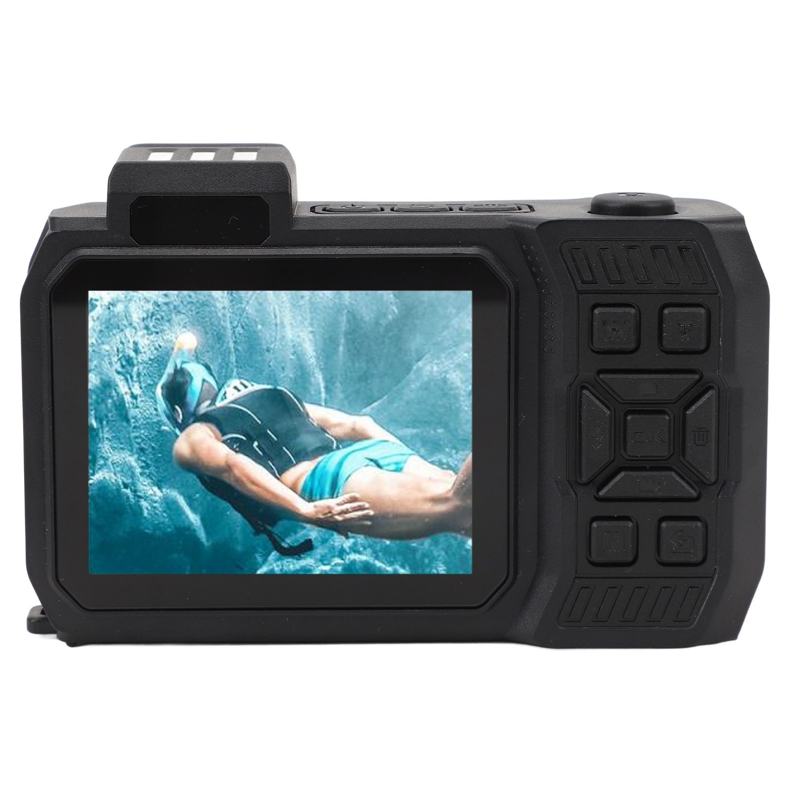 Cocosity Wasserdichte Kamera,Unterwasserkamera,Wasserdichte Digitalkamera,Dual Screen Unterwasserkamera,4K Unterwasserkamera,Autofokus Wasserdichte Kamera