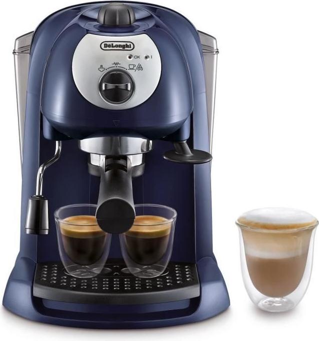 Espresso stroj Delonghi EC191CD, 1100 W, 15 barov, 1 l, systém Cappuccino, tmavomodrá farba