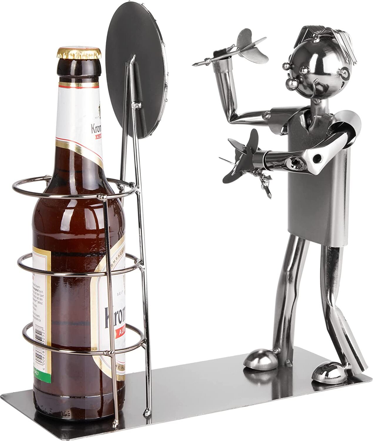 Portabottiglie Tennista In Metallo - Regalo Originale Per Appassionati Di Tennis E Vino - Foto 5