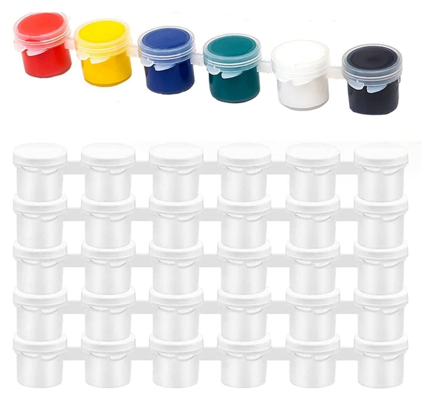 OEM 30 leere Farbdosen 15 ml, transparent, mit Deckel