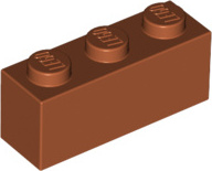 1 kus LEGO, diel c. 3622 v tmavo oranžovej farbe (Dark Orange)