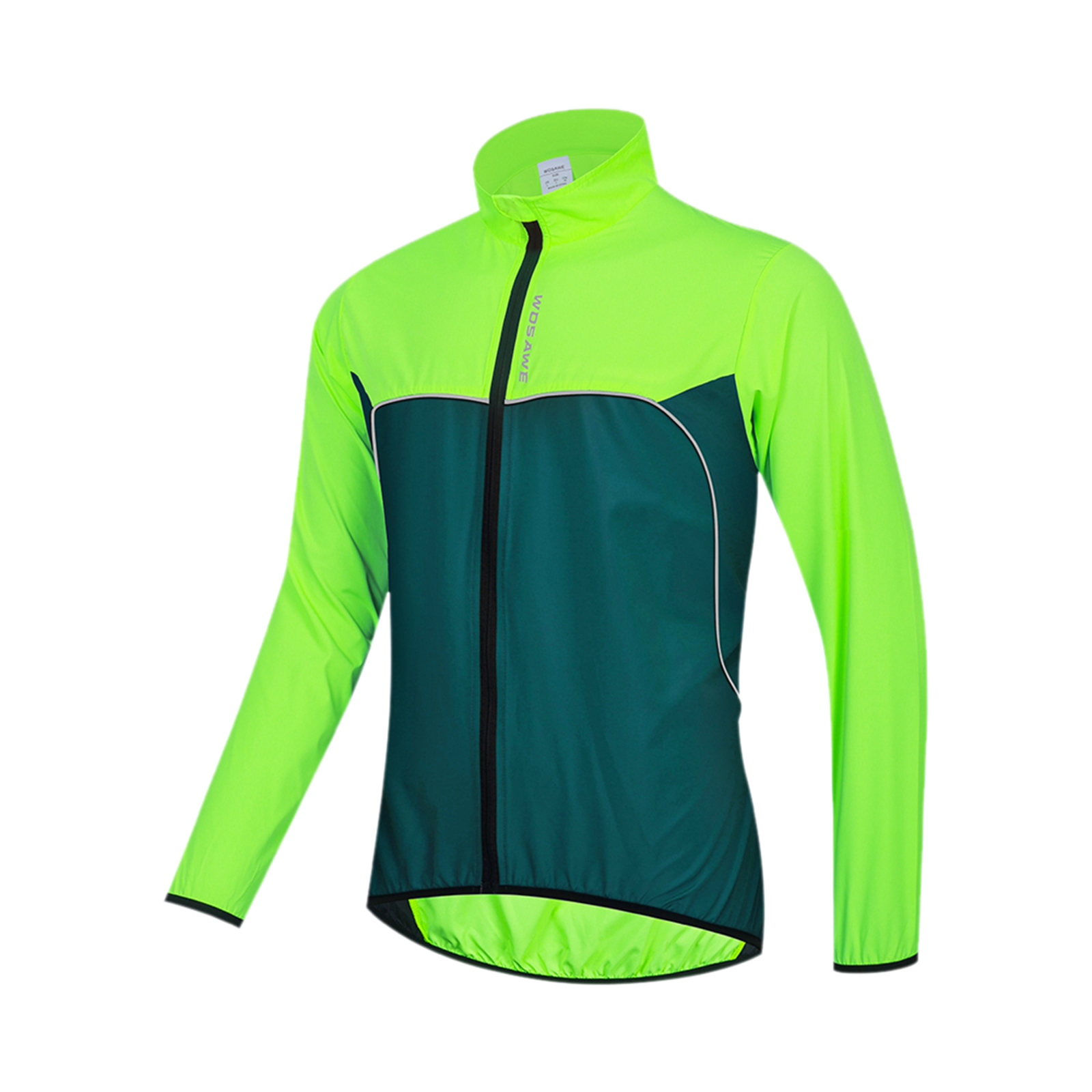 WORK IDEA 360 Reflektierende Jacke für Herren Regenjacke Radfahren und Laufen Regenmantel mit durchgehendem Reißverschluss atmungsaktiv
